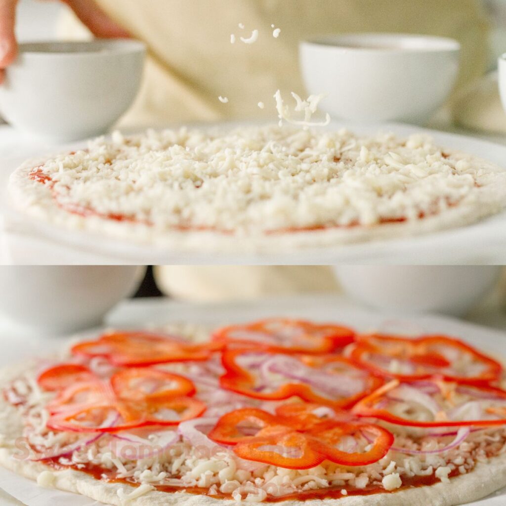 Sweet Tomatoes Chimichurri Pizza Recipe | Building the Pizza