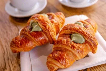 Croissant Balls With Whipped Mango Cream